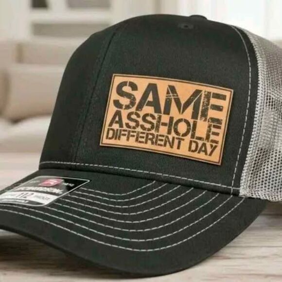 New Same A$$hole Different Day Funny Trucker Hat, Richardson 112 Adjustable Mesh - Picture 1 of 1